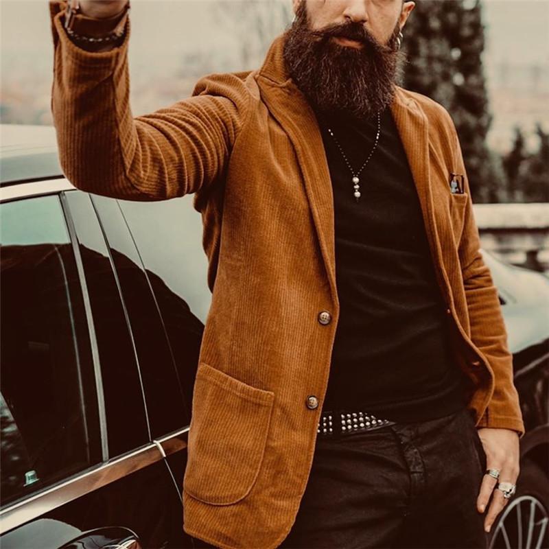 Men's Fashion Solid Color Corduroy Suit