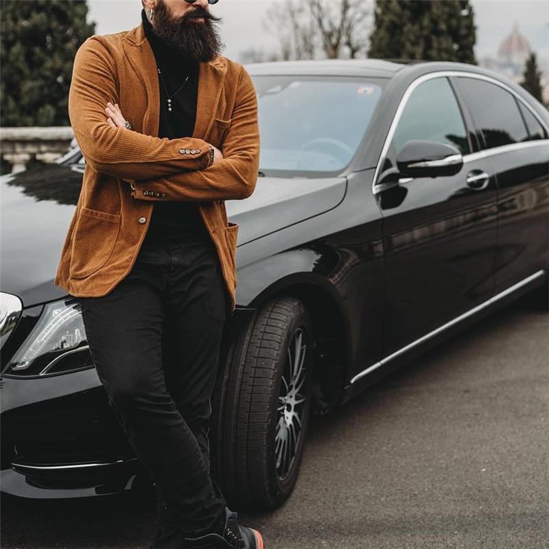 Men's Fashion Solid Color Corduroy Suit