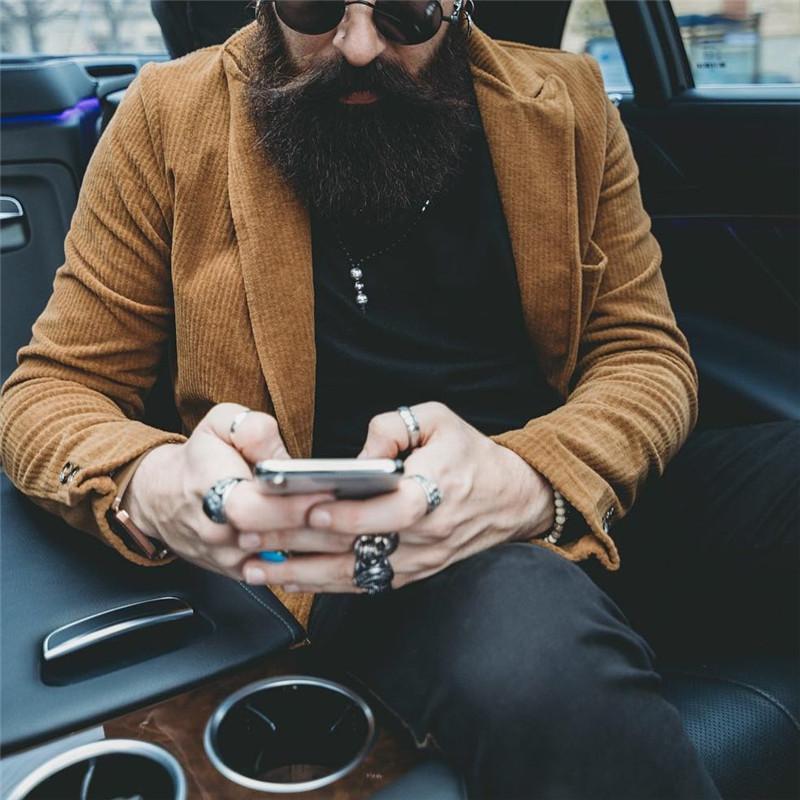 Men's Fashion Solid Color Corduroy Suit