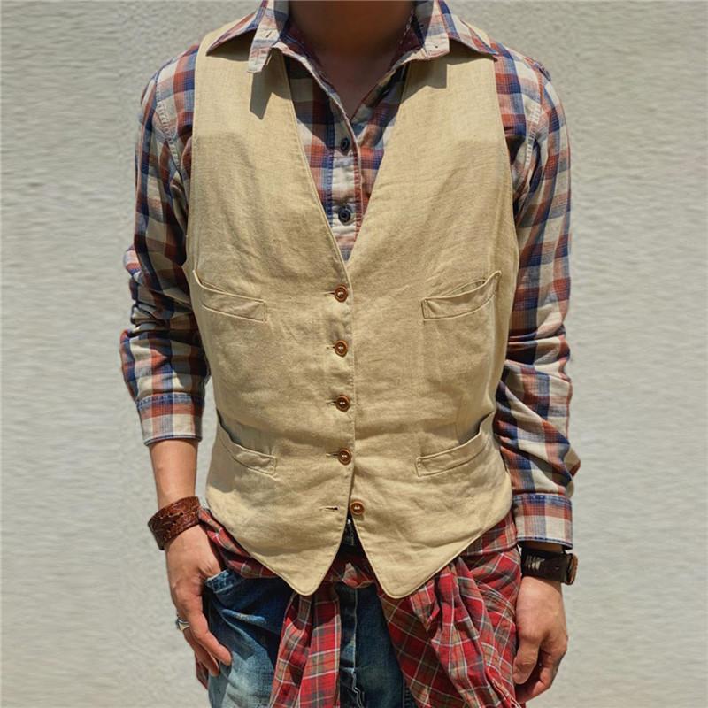 Men's Pocket Solid Color Vest