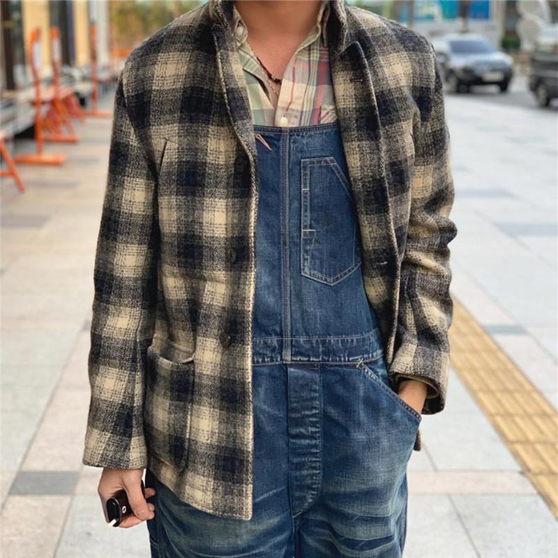 Men's Plaid Printed Wool Jacket