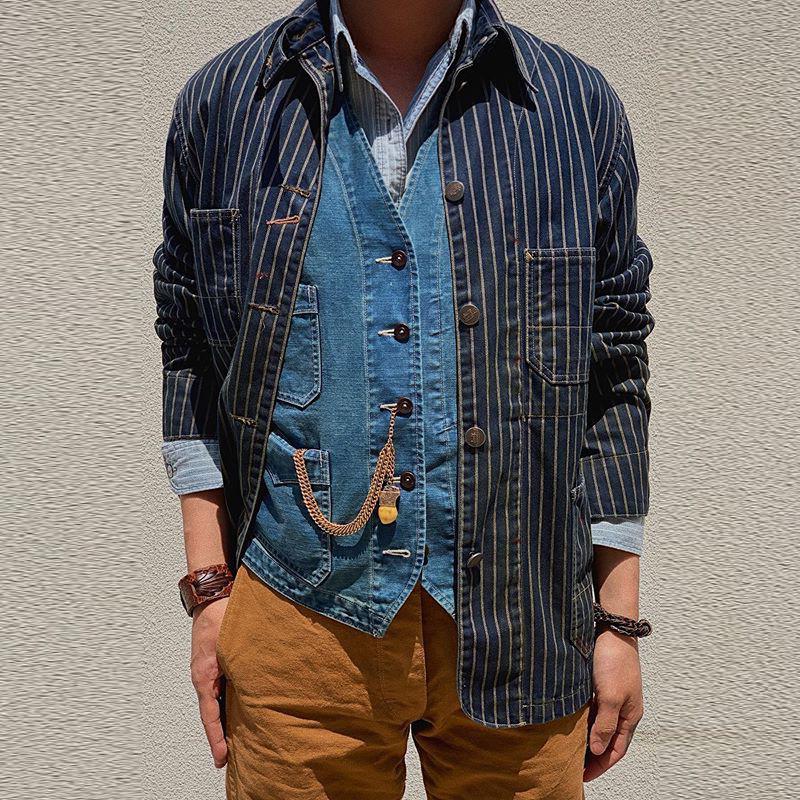 Men's Single Row New Stripe Jacket