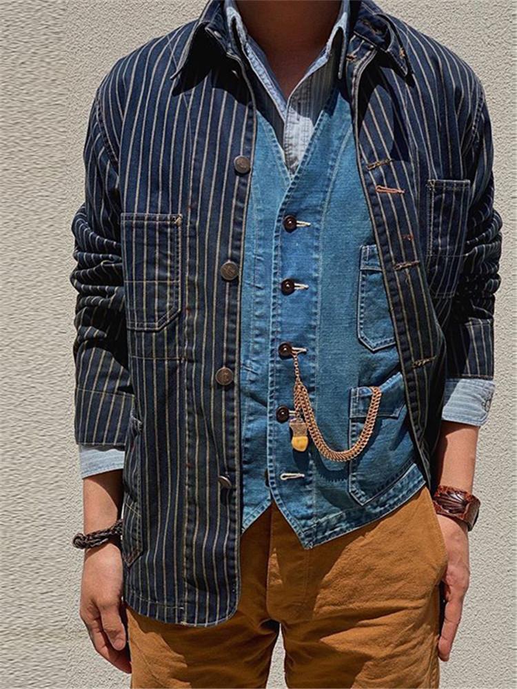 Men's Single Row New Stripe Jacket