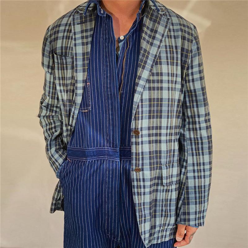 Men's Loose Plaid Print Blazer