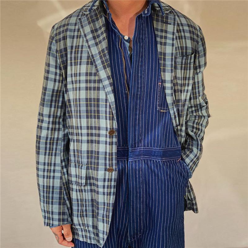 Men's Loose Plaid Print Blazer