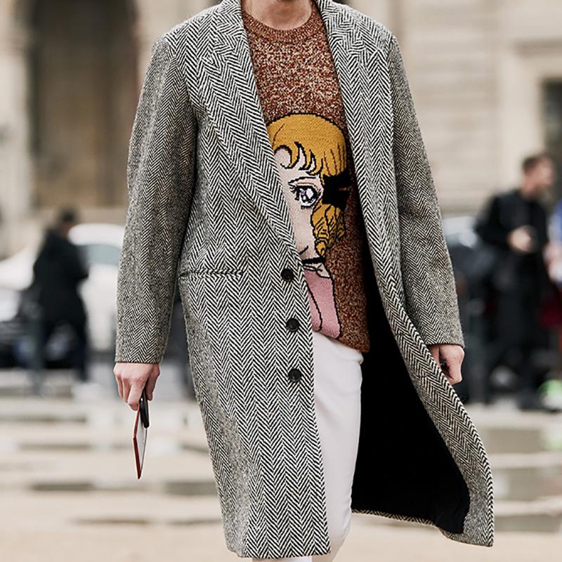 Casual Classic Lapel Mid-Length Coat