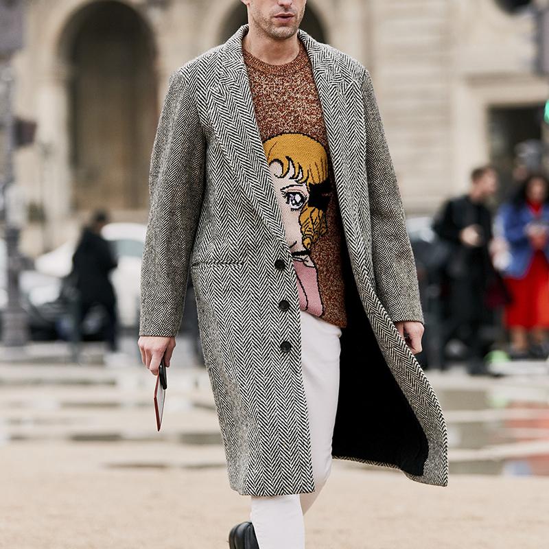 Casual Classic Lapel Mid-Length Coat