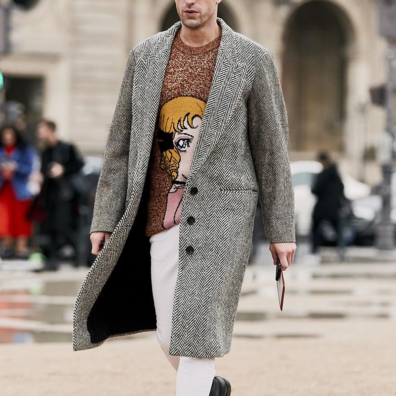 Casual Classic Lapel Mid-Length Coat