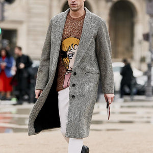 Casual Classic Lapel Mid-Length Coat
