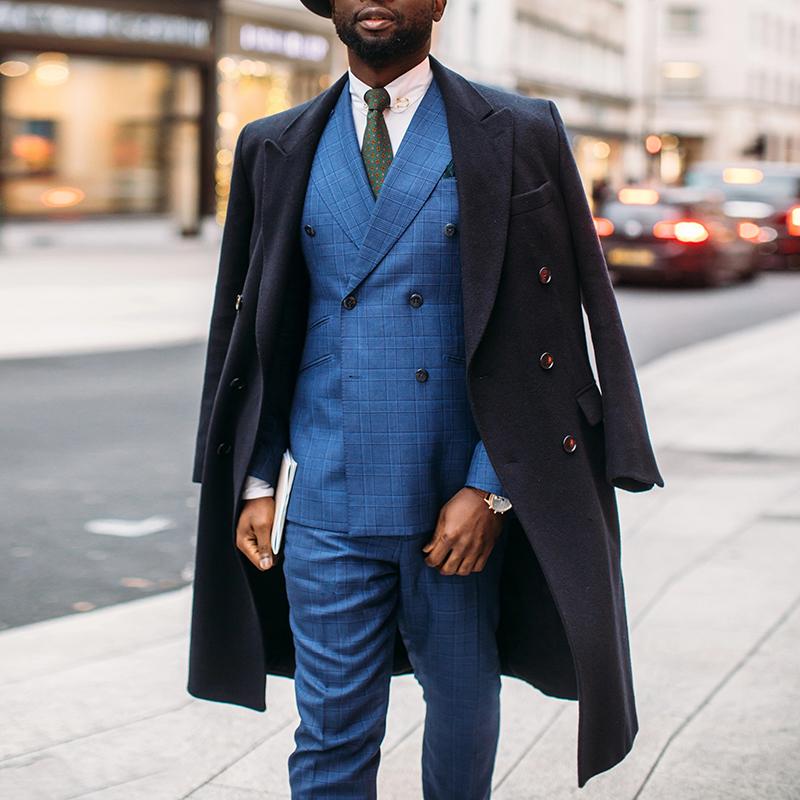 Commuting Double-Breasted Mid-Length Coat