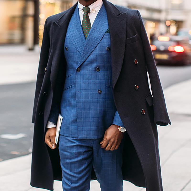 Commuting Double-Breasted Mid-Length Coat