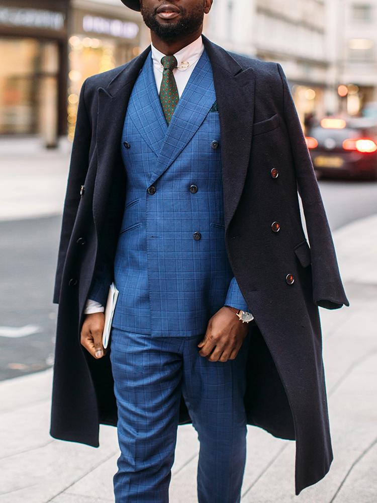 Commuting Double-Breasted Mid-Length Coat