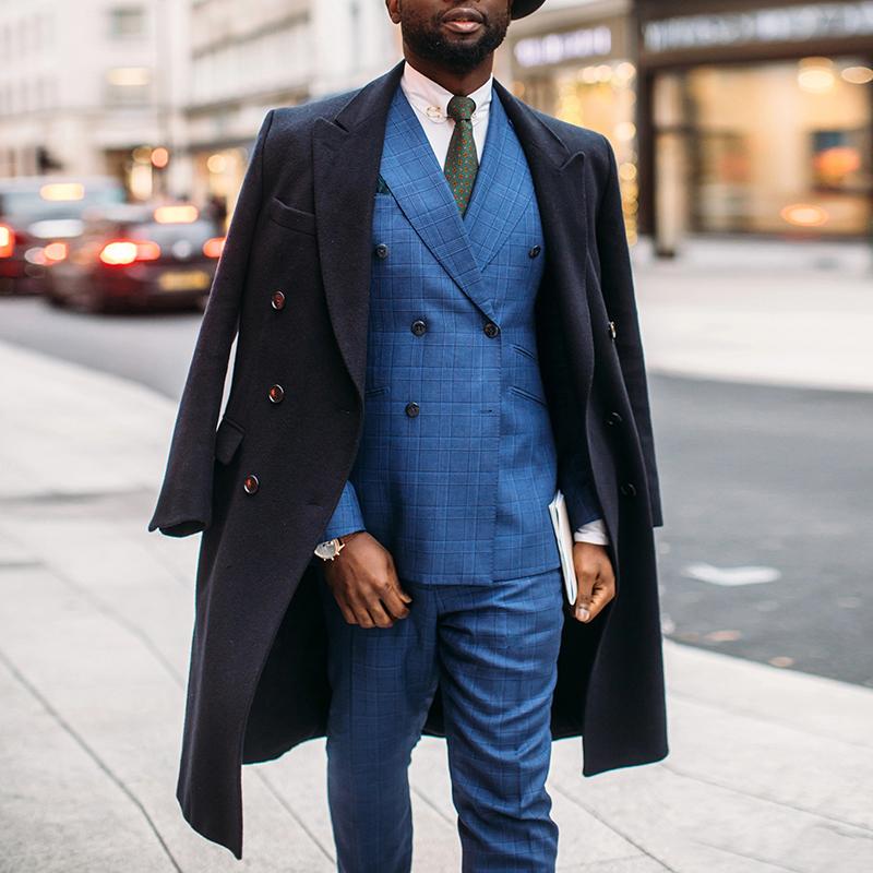 Commuting Double-Breasted Mid-Length Coat