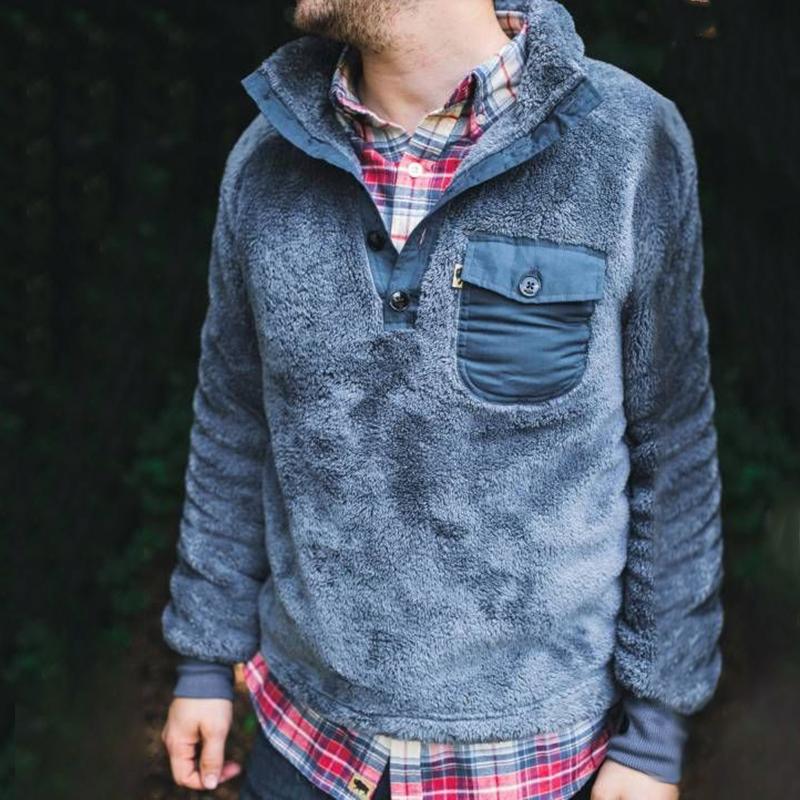 Casual Plain Decorated Button Pocket Sweater