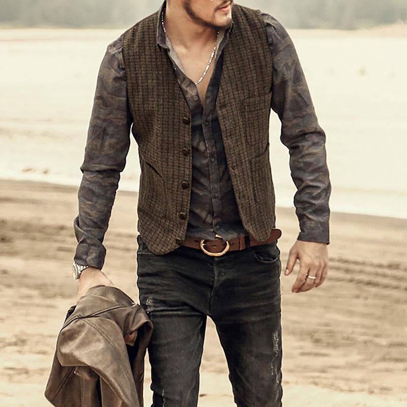 Fashion V Neck Single-Breasted Vest