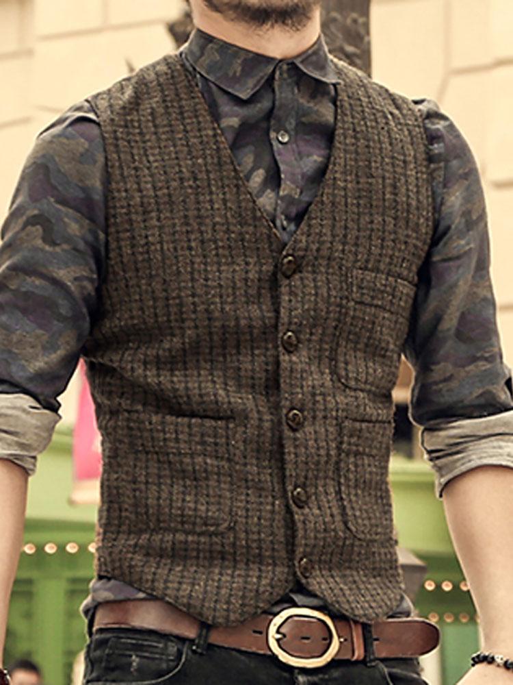 Fashion V Neck Single-Breasted Vest
