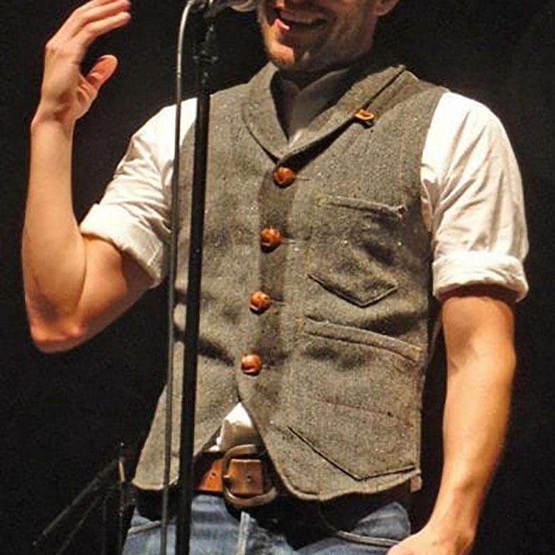 Casual Turndown Collar Single-Breasted Vest