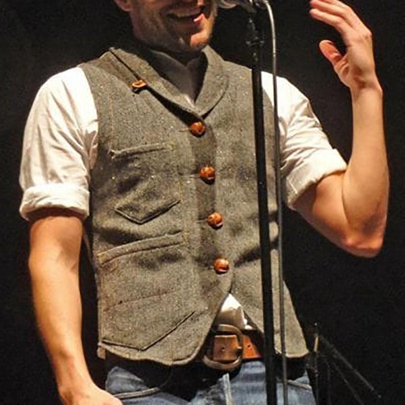 Casual Turndown Collar Single-Breasted Vest