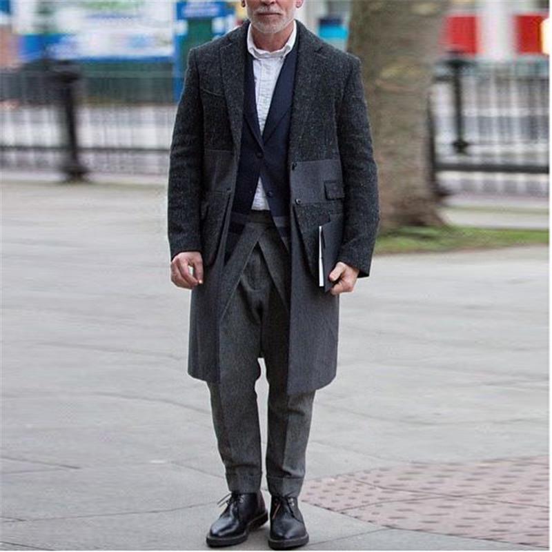 Men's Lapel Solid Color Coat