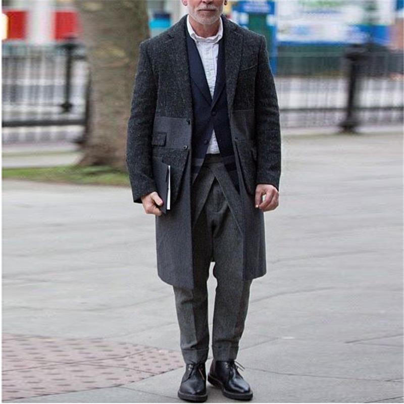 Men's Lapel Solid Color Coat