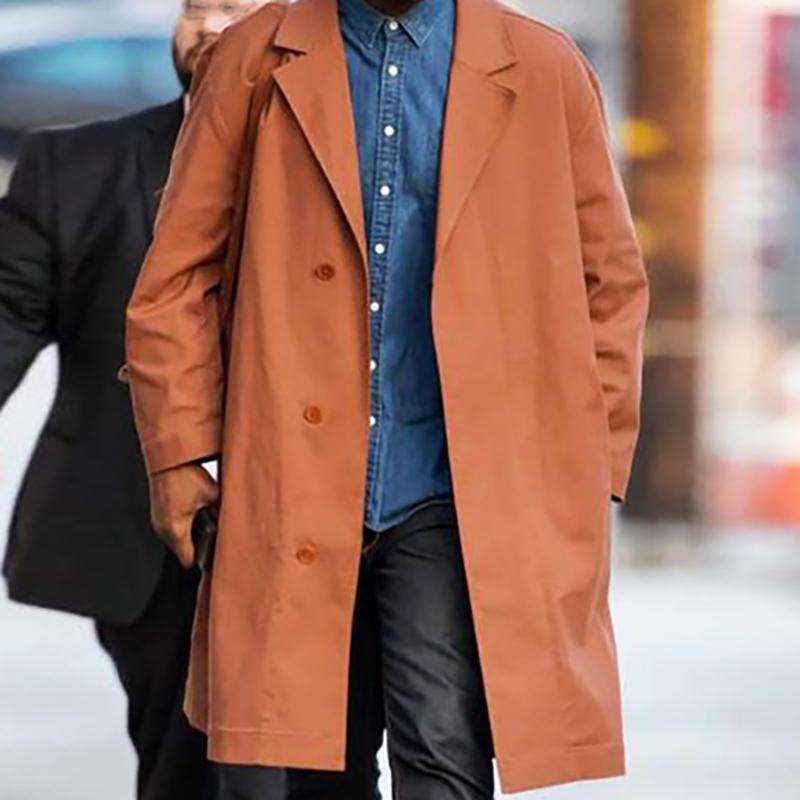 Casual Fashion Pure Colour Lapel Windbreaker
