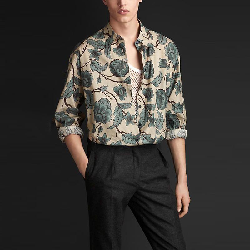 Literary Fashion Printed Lapel Shirt