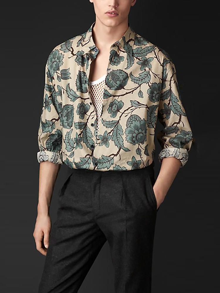 Literary Fashion Printed Lapel Shirt