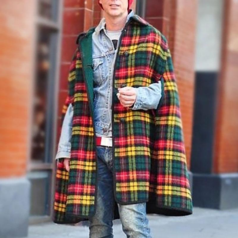 Fashion Plaid Long Sleeve Overcoat