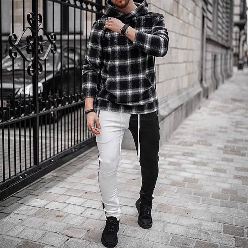Fashion Loose Plaid Hooded Sweatshirt