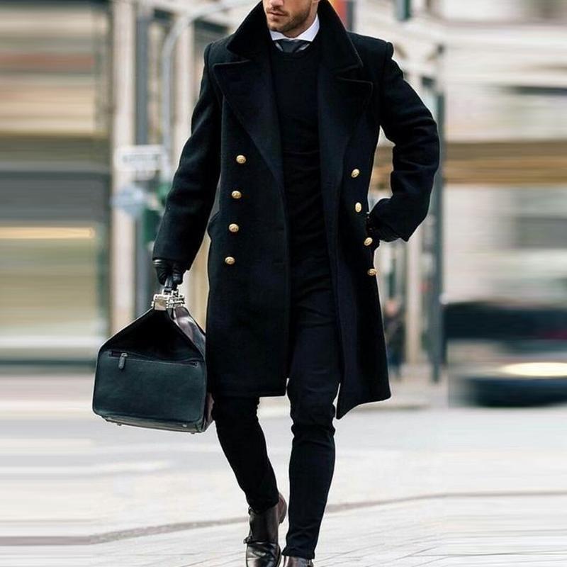 Men's British Style Woolen Coat