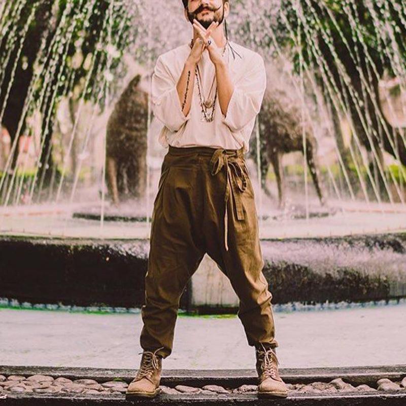 Design Men's Belted Casual Pants