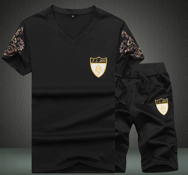 Men's Sports Short Sleeve T-Shirt Casual New Summer Two-Piece Set