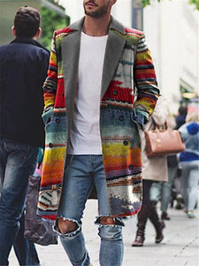 Business Rainbow Print Lapel Jacket