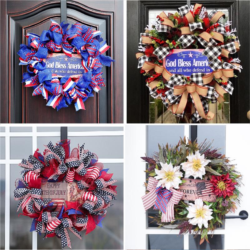 ⚾Honour United We Stand Wreath for Front Door or Room Hand-knitting Articles