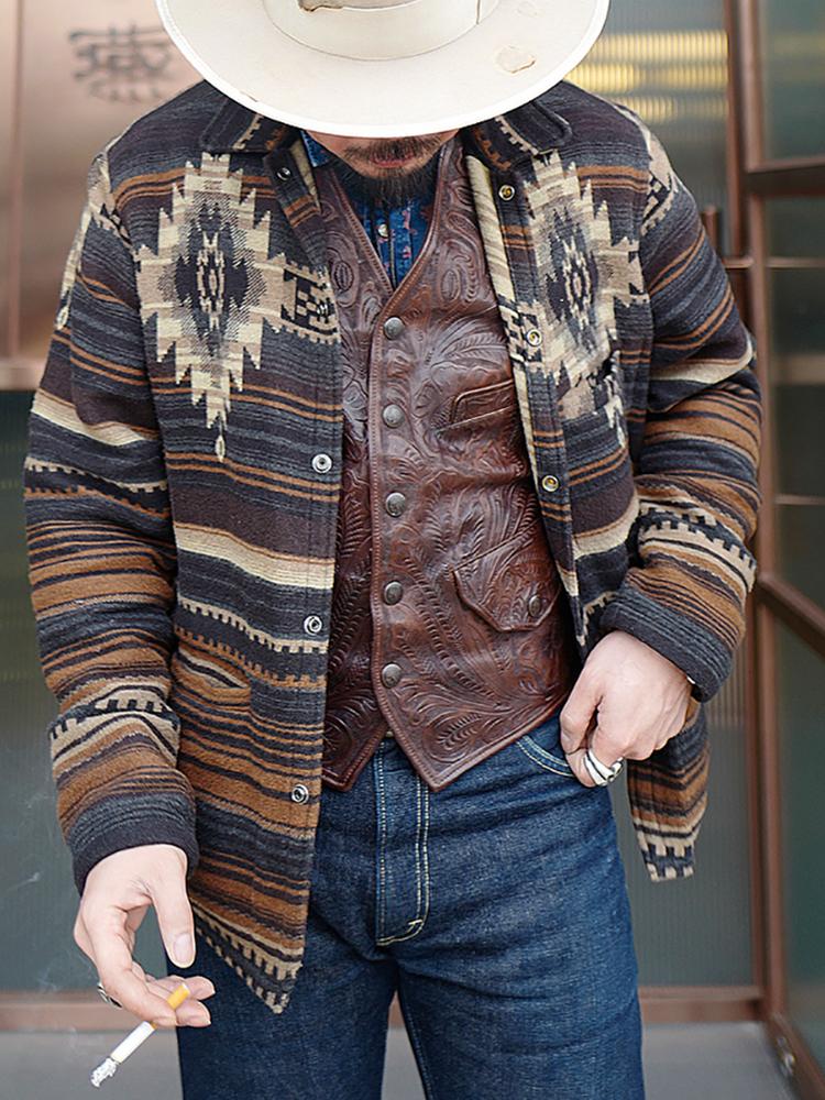 Bohemian Printed Colour Single-breasted Jacket