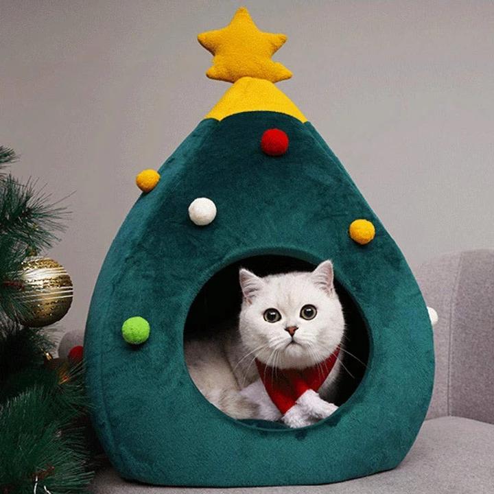Christmas Pet Cave Bed