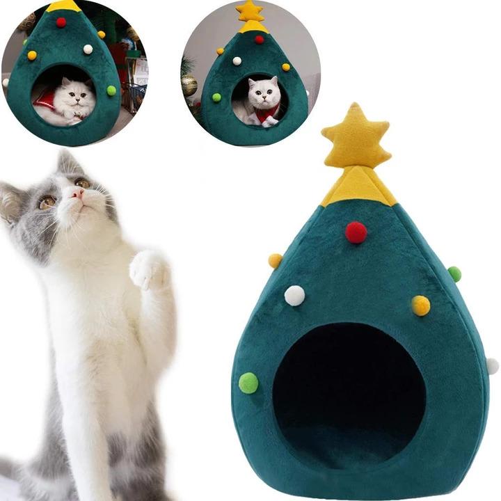 Christmas Pet Cave Bed