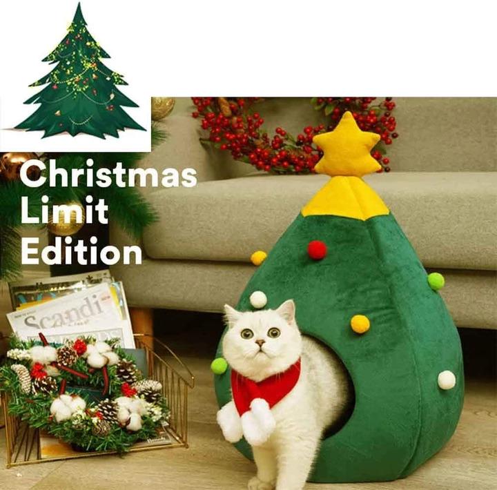 Christmas Pet Cave Bed