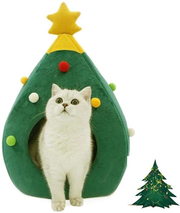 Christmas Pet Cave Bed