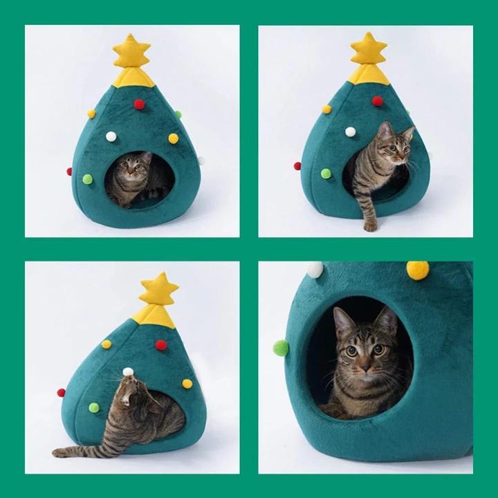 Christmas Pet Cave Bed