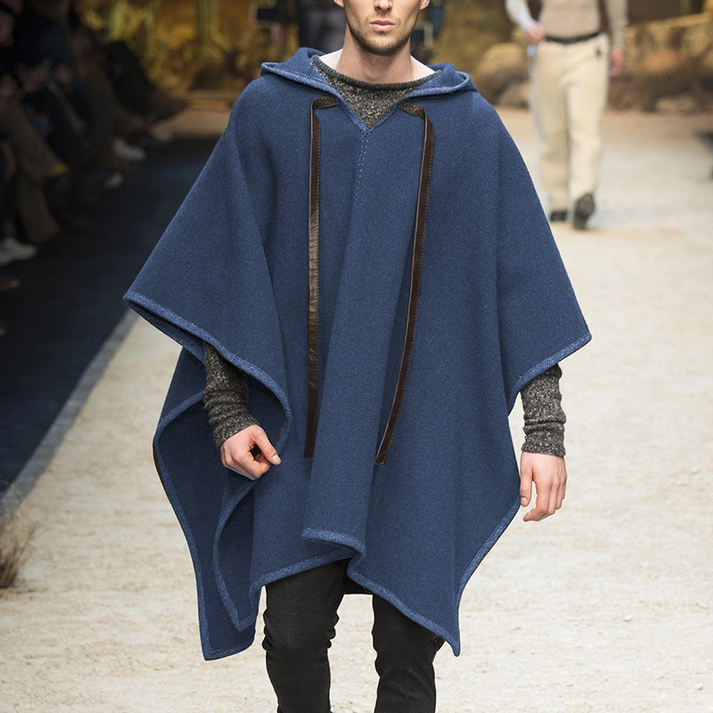 Casual Loose Gray Drawstring Irregular Hem Midi Cloak Sweater