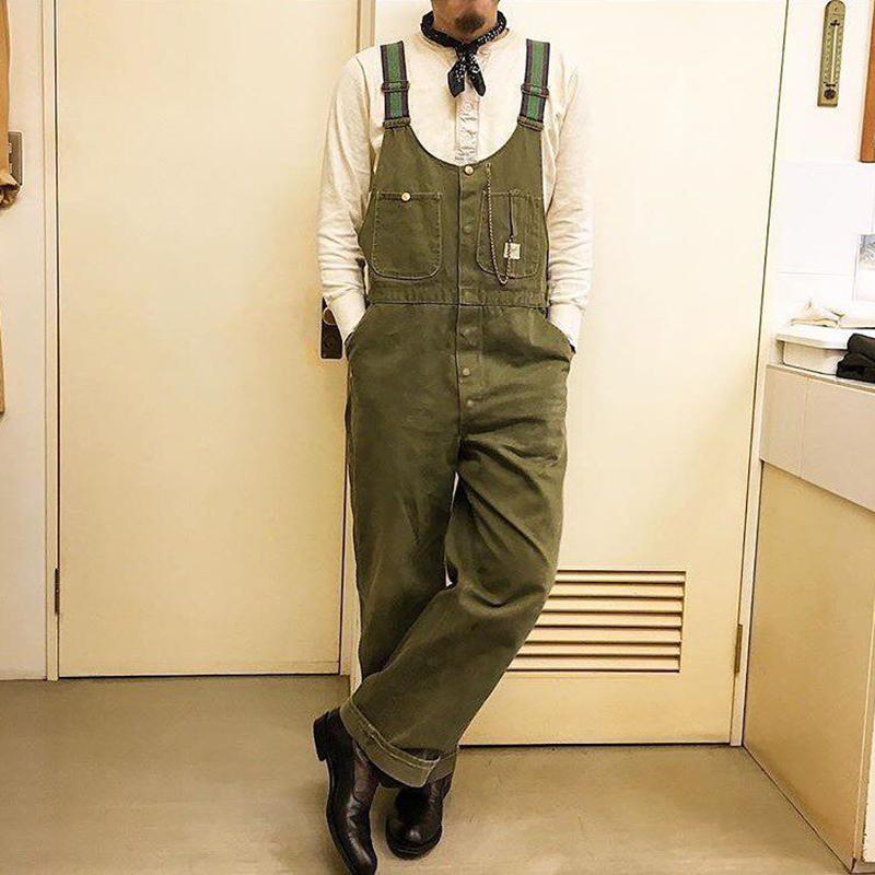 Fashion Men's Pure Colour Patch Pocket Jumpsuit