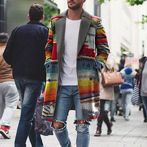 Business Rainbow Print Lapel Jacket
