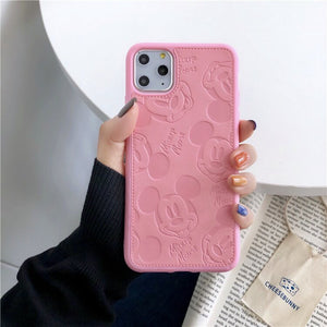 （Special offers!）2021 Mickey new leather + silicone non-slip protective shell (official liquid silicone 360 full coverage)