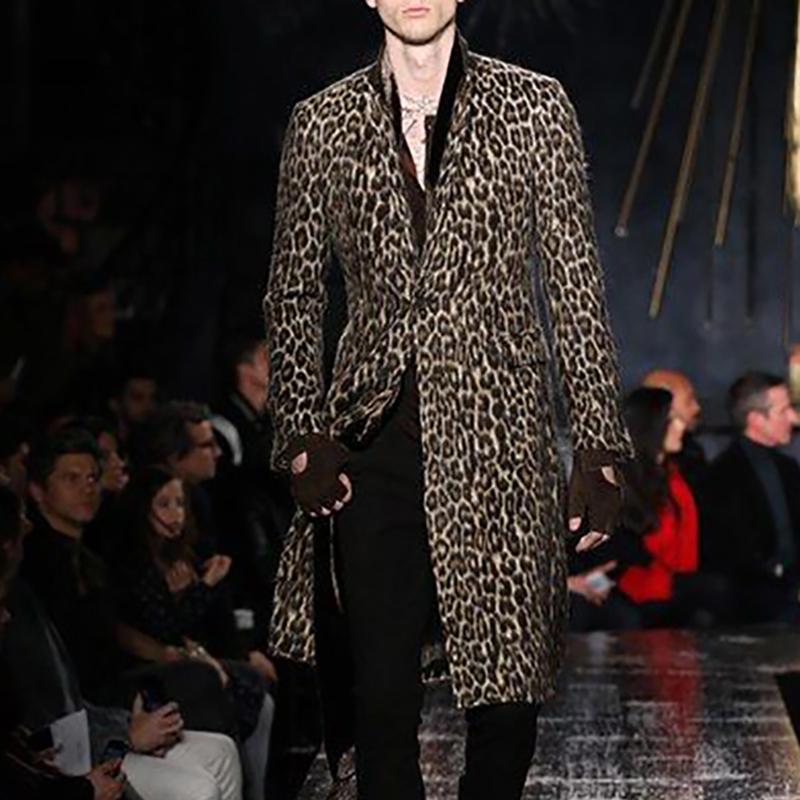Fashion Men's Leopard Print Coat