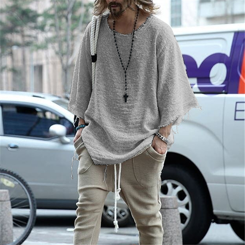 Solid Color Round Neck Knit Top