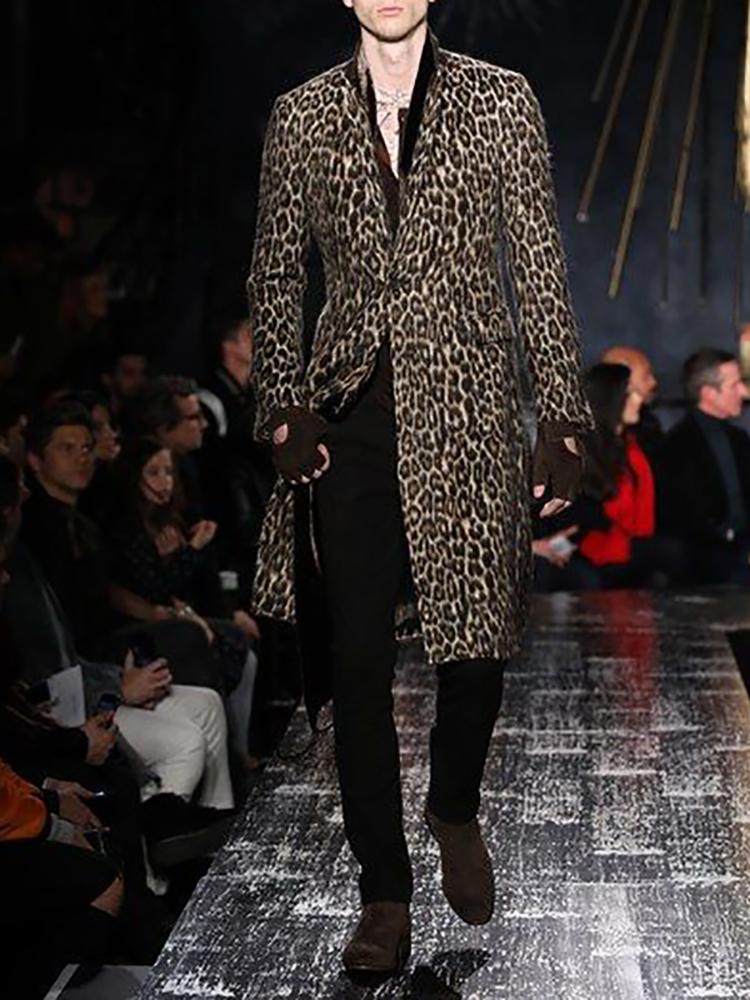 Fashion Men's Leopard Print Coat