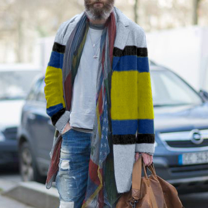 Casual Lapel Color Block Overcoat