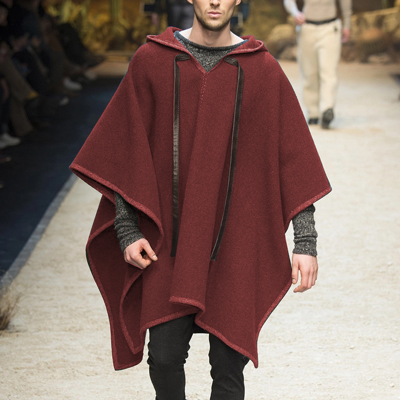 Casual Loose Gray Drawstring Irregular Hem Midi Cloak Sweater