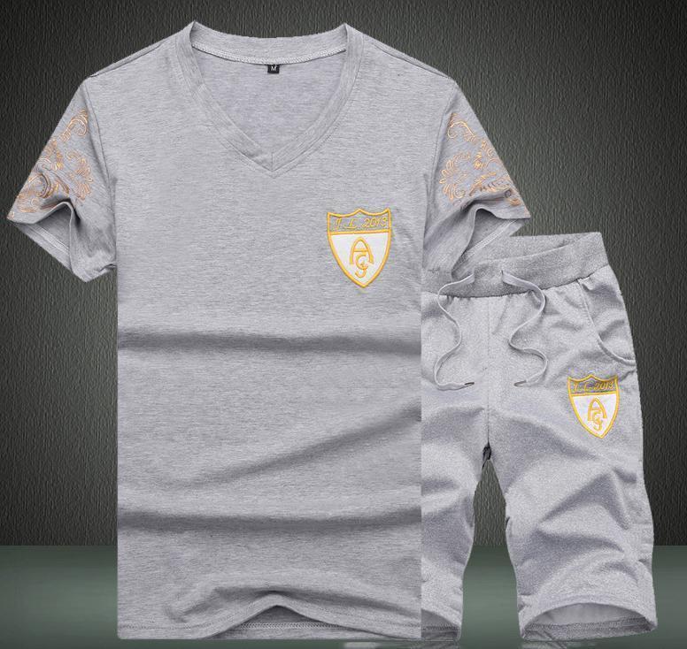 Men's Sports Short Sleeve T-Shirt Casual New Summer Two-Piece Set